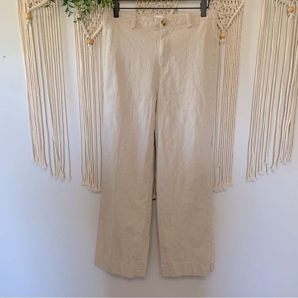 PRINCESS POLLY Carter Pants Beige Wide Leg High Rise Trousers Cotton Blend US 8 - Picture 5 of 15